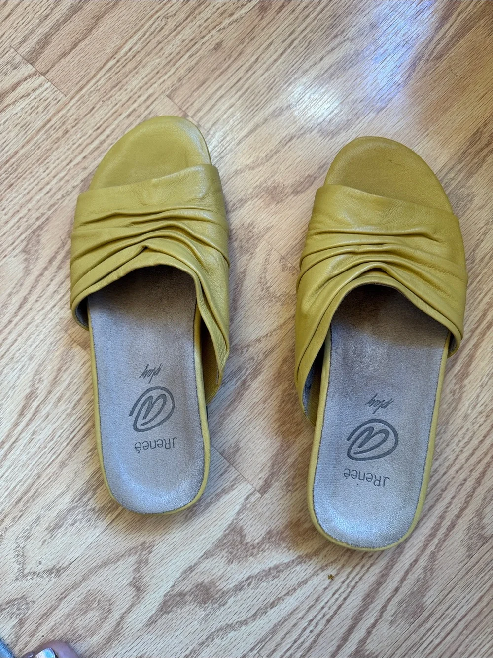 J.Renee Mustard Yellow Slide Sandals